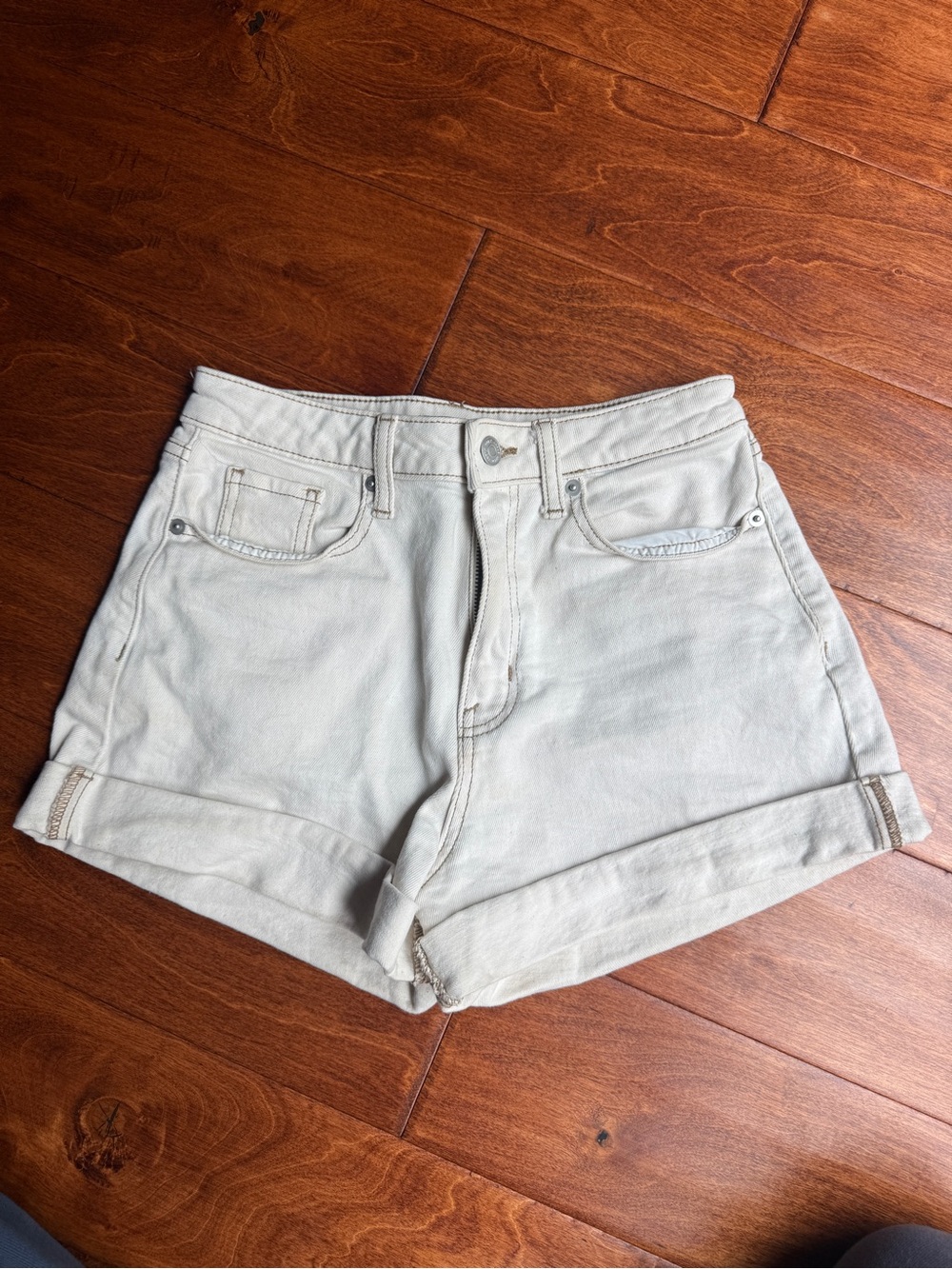 wild fable Cream High-Rise Denim Shorts